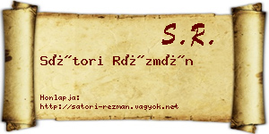 Sátori Rézmán névjegykártya